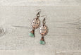 Blue Ethnic Tribal Tassel Earrings, Arrow Turquoise Boho Native American Navajo Indian Vintage African Bohemian Western Southwestern Jewelry