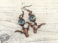 Longhorn Earrings, Western Earrings, Texas Earrings, Texan Earrings, Western Jewelry, Western Style Earrings, Hippie Earrings, E 105