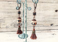 Tassel Earrings, Mosaic Clay Earrings, Bohemian Earrings, Tassel Clay Earrings, Boho Earrings, Gypsy Earrings, E 110