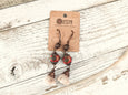 Gypsy Red Tassel Earrings, Red Earrings, Flower Gypsy Earrings, Bohemian Earrings, Red Clay Earrings, Boho Earrings, E030