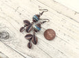 Blue Leaf Earrings, Boho Earrings, Gypsy Earrings, Three Leaf Earrings, Bohemian Earrings, Ceramic Earrings, E120