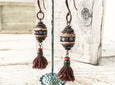 Rustic Tassel Earrings, Gypsy Clay Earrings, Bohemian Earthy Earrings, Tassel Clay Earrings, Boho Earrings, Gypsy Earrings, E109
