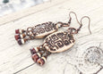 Ethnic Tribal Earrings, African Clay Earrings, Bohemian Gypsy Earrings, Egyptian Stamped Earrings, Rustic Earthy Earrings, E048