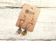Simple Jade Earrings, Cute Gemstone Earrings, Dangle Earrings, Boho Simple Earrings, Yellow Stone Earrings, Mustard Jade Earrings, E125.2