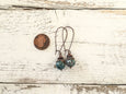 Blue Jasper Earrings, Cute Gemstone Earrings, Dangle Earrings, Boho Simple Earrings, Blue Stone Earrings, Jasper Earrings, E125.6