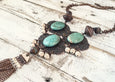 Boho Turquoise Necklace, Bohemian Statement Necklace, Gypsy Long Necklace, Big Stone Necklace