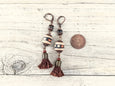 Tassel Earrings, Mosaic Clay Earrings, Bohemian Earrings, Tassel Clay Earrings, Boho Earrings, Gypsy Earrings, E 110