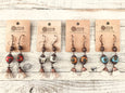 Gypsy Blue Tassel Earrings, Turquoise Earrings, Flower Gypsy Earrings, Bohemian Earrings, Blue Clay Earrings, Blue Boho Earrings, E030
