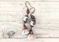 Gypsy White Tassel Earrings, White Earrings, Flower Gypsy Earrings, Bohemian Earrings, White Clay Earrings, Boho Earrings, E030