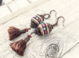 Rustic Tassel Earrings, Gypsy Clay Earrings, Bohemian Earthy Earrings, Tassel Clay Earrings, Boho Earrings, Gypsy Earrings, E109