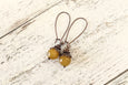 Simple Jade Earrings, Cute Gemstone Earrings, Dangle Earrings, Boho Simple Earrings, Yellow Stone Earrings, Mustard Jade Earrings, E125.2