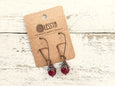 Pink Jade Earrings, Cute Gemstone Earrings, Dangle Earrings, Boho Simple Earrings, Simple Pink Earrings, Jade Earrings, E125.1