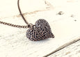 Heart Pendant, Copper Metal Necklace, Boho Heart Necklace, Long Necklace, Valentine's Day Necklace, N113