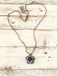 Flower Pendant, Rose Metal Necklace, Boho Flower Necklace, Long Necklace, Valentine's Day Necklace, N185.1