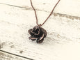 Flower Pendant, Rose Metal Necklace, Boho Flower Necklace, Long  Necklace, Valentine's Day Necklace, N185.3