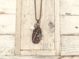 Cross Pearl Pendant - Copper Metal Bohemian Distressed Spiritual Rustic Earthy Boho Christian Necklace Men Women Unisex Handmade Jewelry