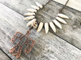 Gypsy Thunderbird Tribal Native Teeth Skull Necklace