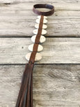 Boho Tribal Native Stone Leather Fringe Long Gypsy Necklace