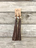 Boho Long Leather Fringe Tribal Native Earrings