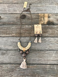 Boho Jasper Ethnic Copper Metal Gypsy Tassel Earrings