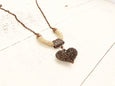 Boho Gypsy Heart Rope Rustic Earthy Necklace