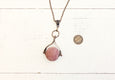 Coral Pink Boho Gypsy Copper Metal Necklace