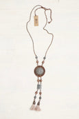 Ethnic Leather Tassel Boho Gypsy Statement Necklace