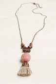 Coral Tassel Pink Ethnic Boho Gypsy Necklace
