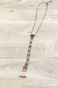 Long Boho Turquoise Blue Tassel Gypsy Necklace