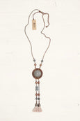 Ethnic Leather Tassel Boho Gypsy Statement Necklace
