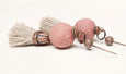 Coral Pink Tassel Rustic Boho Gypsy Ethnic Earrings