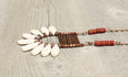 White Teardrop Stone Boho Gypsy Tribal Ethnic Necklace