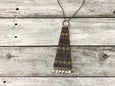 Leather Ethnic Triangle Agate Boho Gypsy Statement Necklace