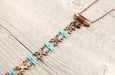 Long Boho Turquoise Blue Tassel Gypsy Necklace
