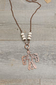 Thunderbird Tribal White Stone Boho Gypsy Statement Necklace - Long Native American Indian Ethnic Bohemian Symbol Unisex Copper Pendant