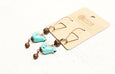 Blue Bird Cute Ceramic Boho Earrings - Aquamarine Lovely Valentine's Day Gift Playful Quirky Fun Unique Adorable Simple Handmade Jewelry
