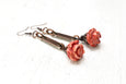 Red Rose Nacre Mother of Pearl Earrings - Mother's Day Gift for Her Elegant Flower Cute Lovely Special Unique Wife Girlfriend Jewelry Set