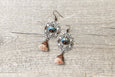 Filigree Tassel Blue Earrings - Antique Silver Ceramic Earthy Dangle Boho Gypsy Hippie Unique Statement Bohemian Rustic Handmade Jewelry