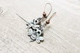 Blue Patina Bee Boho Earrings - Antique Metal Honeybee Insect Cute Lovely Quirky Dangle Gypsy Hippie Unique Bohemian Rustic Jewelry Set