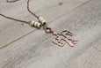 Thunderbird Tribal White Stone Boho Gypsy Statement Necklace - Long Native American Indian Ethnic Bohemian Symbol Unisex Copper Pendant
