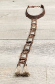 Viking Tribal Choker Necklace - Tassel Native Rustic Hippie Unique Ethnic Leather Boho Gypsy Metal Vintage Bohemian Handmade Jewelry Set