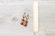 Carnelian Agate Long Loop Boho Earrings - Red Orange Umber Statement Gypsy Stone Gemstone Dangle Unique Bohemian Chic Handmade Jewelry Set