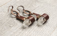 Quartz Crystal Leather Earrings - Spike Boho Gypsy Earthy Tribal Hippie Viking Unique Gemstone Statement Bohemian Rustic Handmade Jewelry