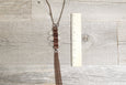 Quartz Crystal Leather Chain Tassel Boho Necklace - Long Gypsy Spike Pendant Hippie Unique Statement Bohemian Rustic Handmade Jewelry Set