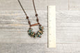 Variscite Green Boho Necklace - Long Gypsy Stone Cute Loop Pendant Hippie Unique Lovely Gemstone Statement Bohemian Rustic Handmade Jewelry