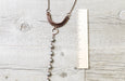 Silver Hematite Tassel Leather Necklace - Matte Metallic Bronze Brass Boho Statement Gypsy Stone Choker Gemstone Bohemian Chic Jewelry