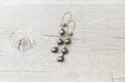 Charcoal Gray Hematite Earrings - Matte Metallic Boho Statement Long Gypsy Stone Gemstone Bohemian Chic Necklace Jewelry Set Gift for Her