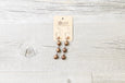 Copper Hematite Earrings - Boho Statement Long Gypsy Stone Gemstone Bohemian Simple Cute Gift Chic Matte Metallic Brown Necklace Jewelry Set