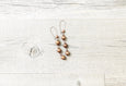 Copper Hematite Earrings - Boho Statement Long Gypsy Stone Gemstone Bohemian Simple Cute Gift Chic Matte Metallic Brown Necklace Jewelry Set