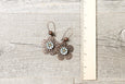 Blue Flower Patina Filigree Earrings - Antique Turquoise Light Dangle Boho Gypsy Hippie Lovely Statement Bohemian Rustic Handmade Jewelry